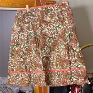 Ann Taylor Multicolor Paisley A-Line Skirt